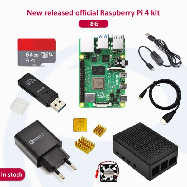 In stock Raspberry pi 4 2GB/4GB/8GB kit Raspberry Pi 4 Model B PI 4B: Heat Sink Power Adapter Case 3.5 inch screen - Image 4