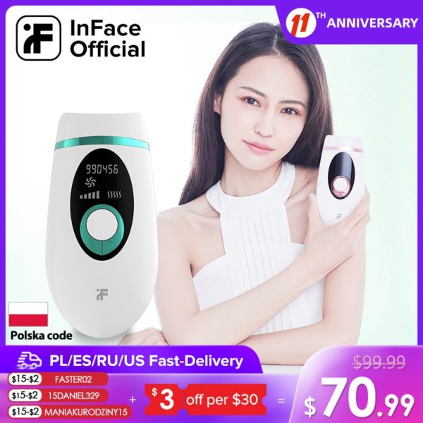 InFace 900000 Flash Permanent IPL Epilator Laser Hair Removal Electric Painless Threading Whole Body Hair Remover