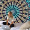 India Mandala Tapestry Wall Hanging Boho Decor Wall Cloth Tapestries Psychedelic Hippie Night Moon Tapestry Mandala Wall Carpet