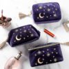 Japanese style velvet cosmetic bag large capacity portable lipstick cosmetic storage jewelry navy velvet tassel cosmetic bag - Image 2