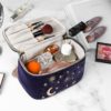 Japanese style velvet cosmetic bag large capacity portable lipstick cosmetic storage jewelry navy velvet tassel cosmetic bag - Image 6