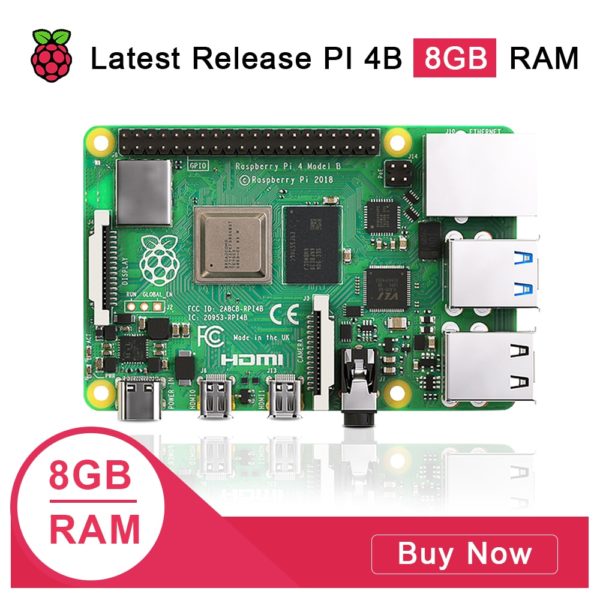 Latest Raspberry Pi 4 Model B 8GB RAM Raspberry Pi 4 1.2 version BCM2711 Quad core Cortex-A72 ARM v8 1.5GHz