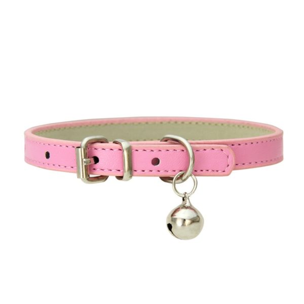 Leather Small Dog Cat Collar with Bell Safety Adjustable Cat Kitten Straps Puppy Necklaces Chihuahua Collars Pet Supplies - Image 5