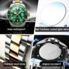 Luxury Men Watch Original Top Brand Green Waterproof Quartz Sports Stainless Steel dive Rolexable Wristwatch Reloj Hombre Box - Image 3