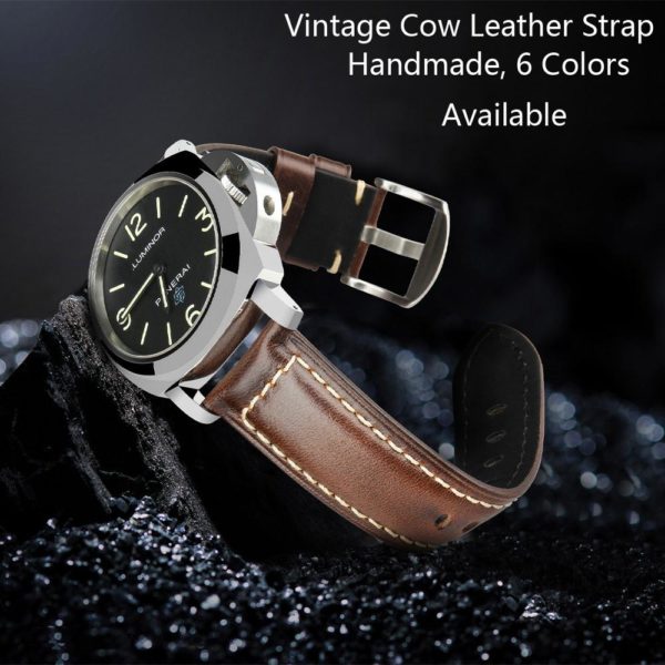 MAIKES Watch Accessories Watch Strap 20mm 22mm 24mm 26mm Vintage Cow Leather Watch Band For Panerai Fossil Watchband - Image 4