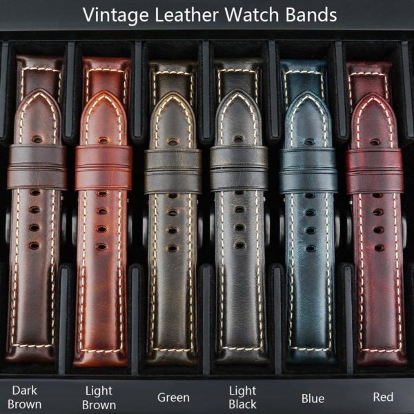 MAIKES Watch Accessories Watch Strap 20mm 22mm 24mm 26mm Vintage Cow Leather Watch Band For Panerai Fossil Watchband