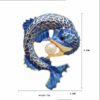 MZC New Blue Fish Brooches Pins for Women Simulated-pearl Brooch Lady Party Accessories Brosche Collar Lapel Pin Female Brosh - Image 2