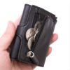 Men RFID Button Credit Card Holder High Quality Metal Aluminum Auto Pop-up RFID ID Card Case Black Wallet Coin Purse - Image 2