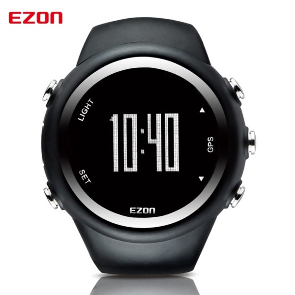 Men's Digital Sport Wristwatch GPS Running Watch With Speed Pace Distance Calorie Burning Stopwatch 50M Waterproof EZON T031