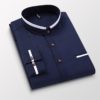 Men's clothing Long Sleeve Regular-fit Button-down Thick Shirts Casual Solid Oxford Dress White Shirt Single Patch Pocket Stand - Image 2