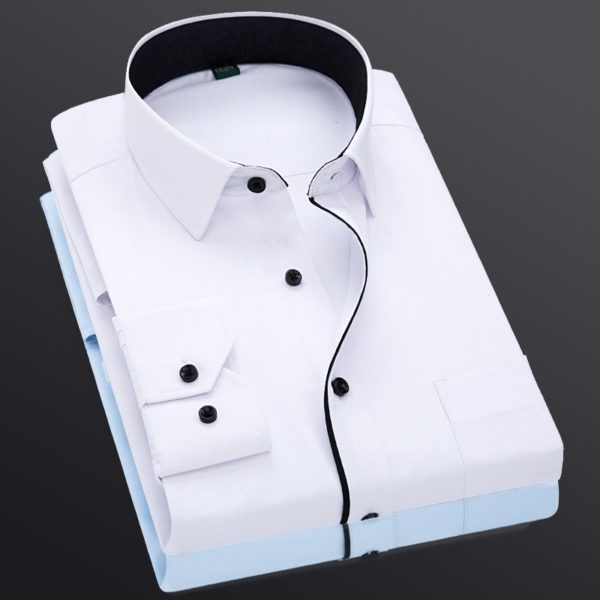 Men's clothing Wedding Shirt Long Sleeve Men Dress Shirts Man Business Party Solid Casual Shirt Work Wear Formal Slim Male Shirt - Image 3