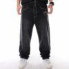 Men street dance hiphop Jeans Fashion embroidery Black Loose board Denim pants Overall Male Rap Hip Hop Jeans Plus Size 30-46 - Image 3