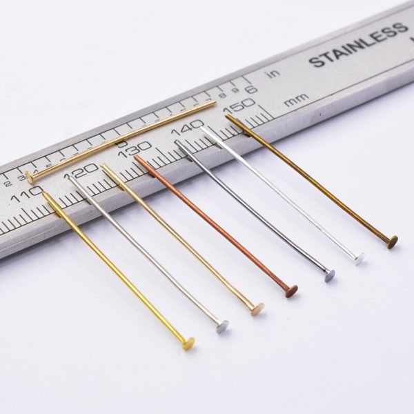 Mixed 200pcsColor Flat Head 16-50mm Eye Flat Head Pin Needles Beads Supplies for Jewelry Making Accessories Earring Diy - Image 2