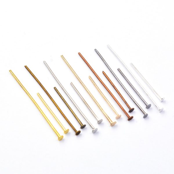 Mixed 200pcsColor Flat Head 16-50mm Eye Flat Head Pin Needles Beads Supplies for Jewelry Making Accessories Earring Diy