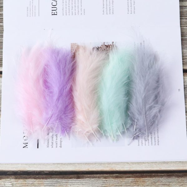 Natural 100PCS/Bag Turkey Feathers 4-6inch Macaron Marabou Plumes DIY jewelry decorative accessories Decoration plume Crafts