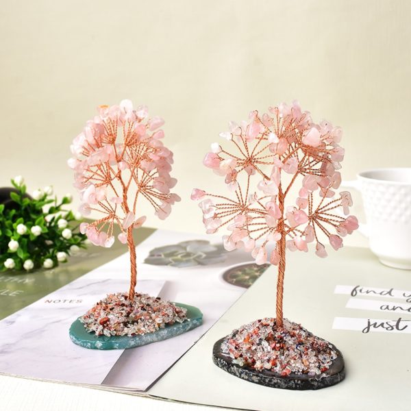 Natural Crystal Tree Amethyst Rose Quartz Olivine Lucky Tree Decor Agate Slices Gravle Stone Mineral Ornaments Home decor Gifts - Image 3