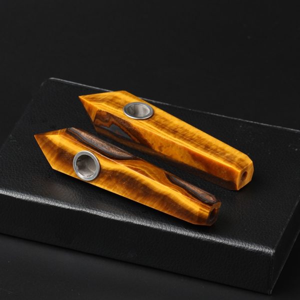 Natural Quartz Smoking Pipe Crystal Point Wand Healing Crystal GemstoneWith Metal Filter Wholesale Price 1PC - Image 2