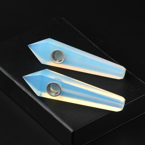 Natural Quartz Smoking Pipe Crystal Point Wand Healing Crystal GemstoneWith Metal Filter Wholesale Price 1PC - Image 3