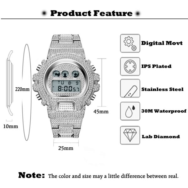 New MISSFOX G Style Shock Mens Watches Top Brand Luxury Bling Bling Digital Watch Men Diamond Male Clock Hip Hop Iced Out Watch - Image 2