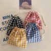 New Plaid Canvas Drawstring Bag Small Size Storage Bag Christmas Gift Candy Jewelry Organizer Cosmetic Coins Keys Bags Packing