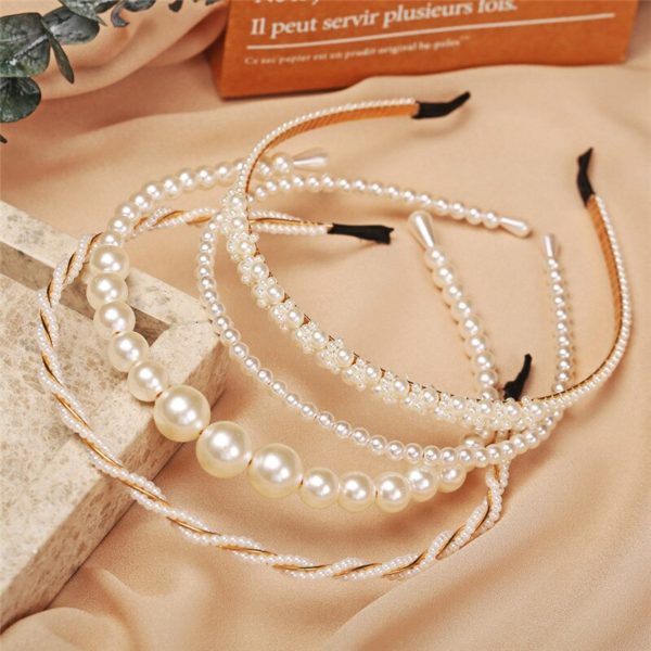 New Women Elegant Full Pearls Simple Hairbands Sweet Headband Hair Hoops Holder Ornament Head Band Lady Fashion Hair Accessories - Image 3