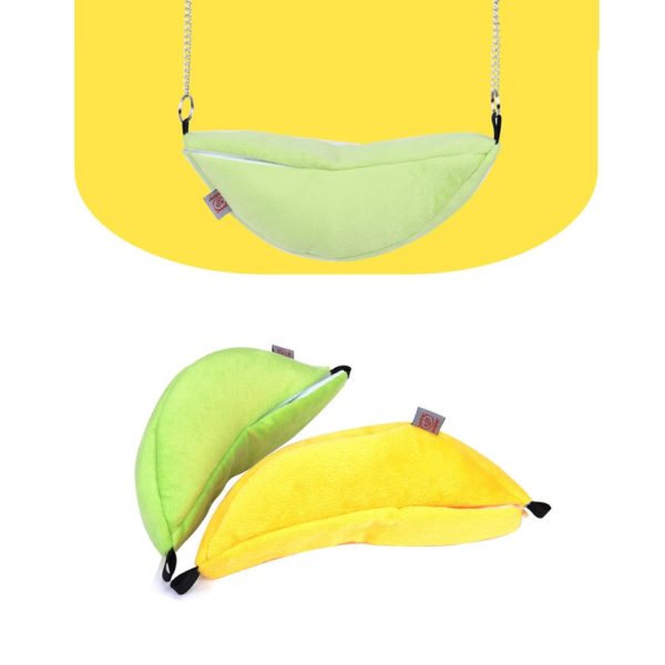 Novelty Banana Shape Nest Plush Cotton Hamster Warm House Hammock Rat Mouse Living House Hanging Tree Beds Hamster Accessories - Image 4