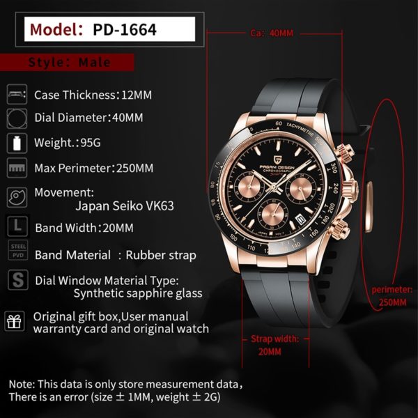 PAGANI DESIGN Quartz Watch Men 2020 Top Brand Automatic Date Wristwatch Stainless Steel Waterproof Chronograph Fashion Casual - Image 3