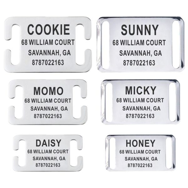 Personalized Pet ID Tag Slide-on Engraved Stainless Steel Name Tags Collar Accessories Pendant Free Engraving Dog Tags - Image 2