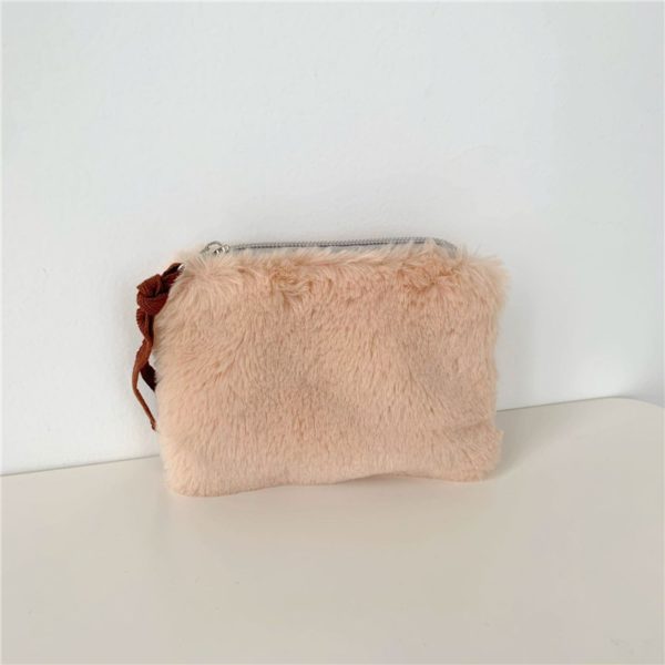 Plush Coin Purse Winter New Women Small Square Wallet Solid Color Cute Pouch Zero Zipper Card Purse Korean Girls Mini Wallets - Image 2