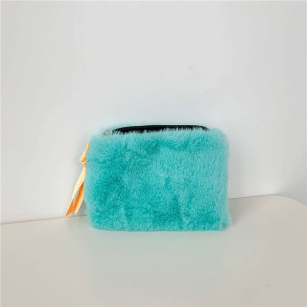 Plush Coin Purse Winter New Women Small Square Wallet Solid Color Cute Pouch Zero Zipper Card Purse Korean Girls Mini Wallets - Image 4