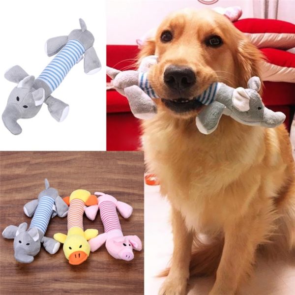 Popular Pet Dog Cat Funny Fleece Durability Plush Dog Toys Squeak Chew Sound Toy Fit for All Pets Elephant Duck Pig Plush Toys - Image 2