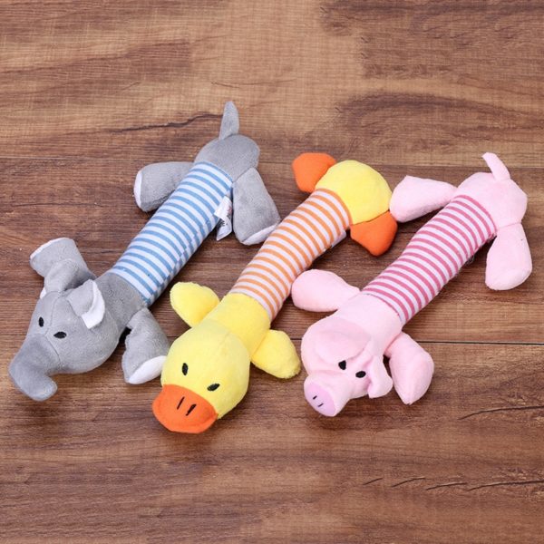 Popular Pet Dog Cat Funny Fleece Durability Plush Dog Toys Squeak Chew Sound Toy Fit for All Pets Elephant Duck Pig Plush Toys - Image 3