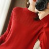 Pullover women 2021 new style pure cotton sweater turtleneck knitwear casual solid color ladies tops Slim long sleeves - Image 2