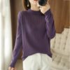 Pullover women 2021 new style pure cotton sweater turtleneck knitwear casual solid color ladies tops Slim long sleeves - Image 6
