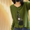 Pullover women's 2021 spring and autumn new cotton sweater casual knitwear V-neck blouse plus size sweater women - Image 3