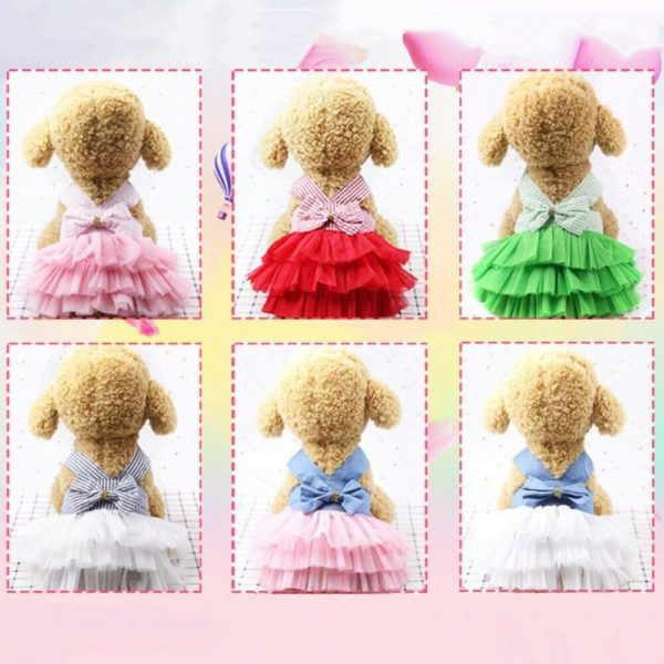 Puppy Pet Dogs Clothes Summer Dog Costume Sling Sweetly Princess Dress Teddy Party Birthday Decor Bow Knot Dress For Small Dog - Image 5