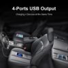 QGEEM 4 USB QC 3.0 Car Charger Quick Charge 3.0 Phone Car Fast Front Back Charger Adapter Car Portable Charger Plug for iPhone - Image 2