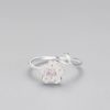 Real 925 Sterling Silver Zircon Enamel Plum Flower Adjustable Ring Elegant Fine Jewelry For Women Romantic Party Bijoux - Image 5