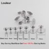 Real Gold Plated Stainless Steel Blank Post Earring Studs Base Pins With Earring Plug Findings Ear Back For DIY Jewelry Making - Image 2