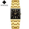 Relogio Masculino WWOOR Gold Black Watch Men Quartz Waterproof Wrist Watch For Men Fashion Square Casual Clock Male Dropshipping - Image 2