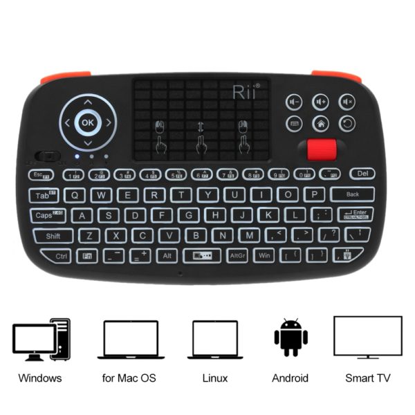 Rii i4 Mini Bluetooth Keyboard 2.4GHz Dual Modes Handheld Fingerboard Backlit Mouse Touchpad Remote Control for Windows Android - Image 5