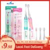 SEAGO Children Electric Sonic Toothbrush for 3-12 Ages Kids LED Toothbrush Smart Timer Soft Bristle 3 Replacement Brush Heads