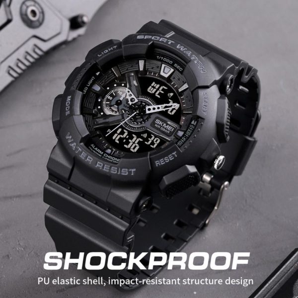 SKMEI Youth Fashion Digital Watch Men Shockproof Waterproof Dual Wristwatches LED Chrono Alarm Clock Mens Watches Cool Hour 1688 - Image 3