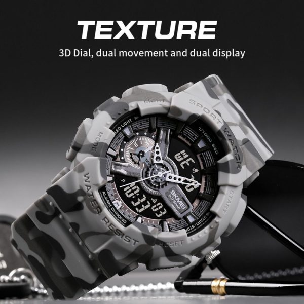 SKMEI Youth Fashion Digital Watch Men Shockproof Waterproof Dual Wristwatches LED Chrono Alarm Clock Mens Watches Cool Hour 1688 - Image 4