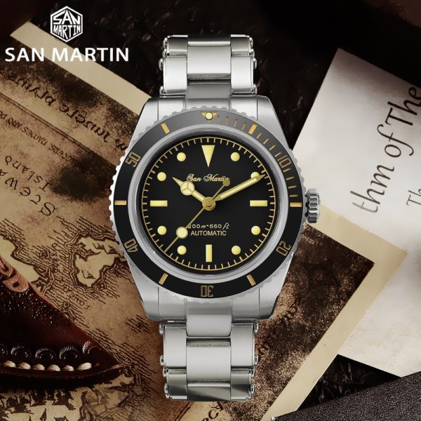 San Martin Diver Watch 6200 Retro Water Ghost Luxury Sapphire NH35 Men Automatic Mechanical Watches 20Bar Waterproof Luminous - Image 2