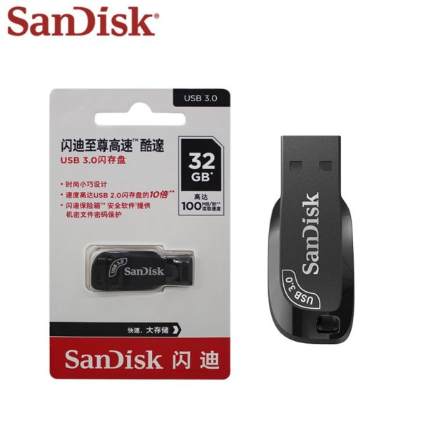 SanDisk USB 3.0 Flash Disk 128GB 64GB 32GB Mini Key Pendrive With Lanyard Black Flash Drive Memory Stick For Computer - Image 6