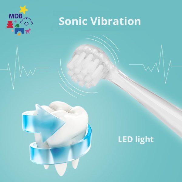 Seago Children Sonic Electric Toothbrush Battery Power LED Light Smart Timer Waterproof IPX7 Replaceable Dupont Brush Head SG513 - Image 4