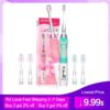 Seago Children's Electric Toothbrush LED Light Smart Reminder Replacement Nozzles Battery Supply Sonic Toothbrush for 3 Years