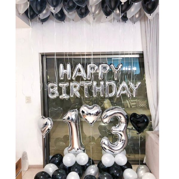 Silver Black Style Foil Letter Number Balloons Baby Shower Helium Ballon Happy Birthday Kids Adult Party Decoration Supplies - Image 4