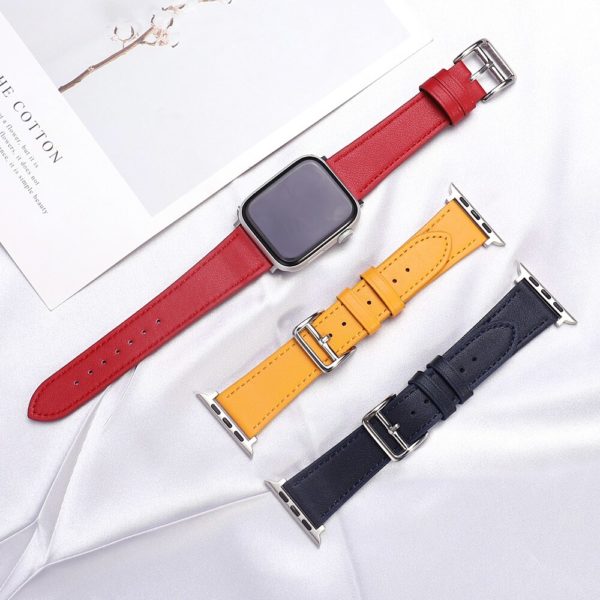 Single ring Leather Strap suitablefor iWatch 38mm 42mm Susiness sports band Suitable for Apple Watch 40mm 44mm Series 123456 SE - Image 6